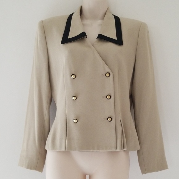 Kasper A.S.L. Petite Beige Blazer Jacket Size 8P - Picture 4 of 8